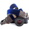 Navy Blue Velvet Camera Strap -- Noel