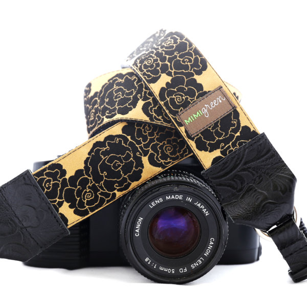 Gold Floral Camera Strap