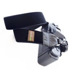 Black Velvet Black Leather Camera Strap