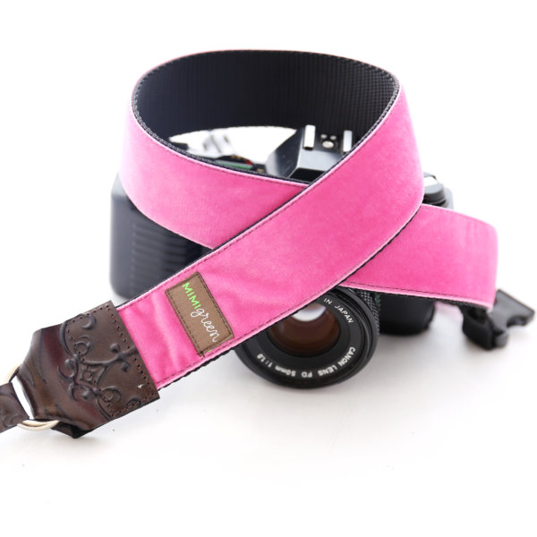 Pink Velvet Camera Strap for DSLR