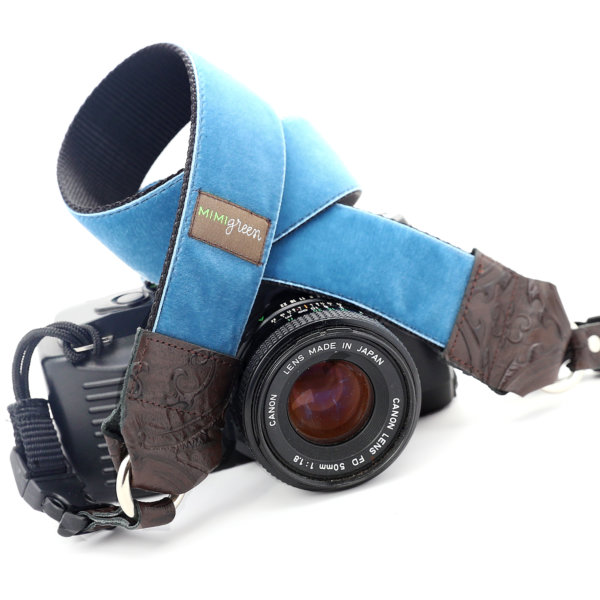 Diego Blue Velvet Camera Strap for DSLR
