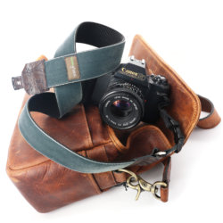 Walter Grey Velvet & Leather Camera Strap