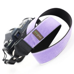 purple velvet camera strap