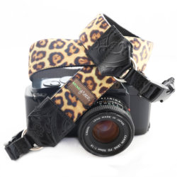 Velvet Leopard Camera Strap